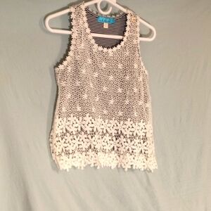 White Lace Sleeveless Top